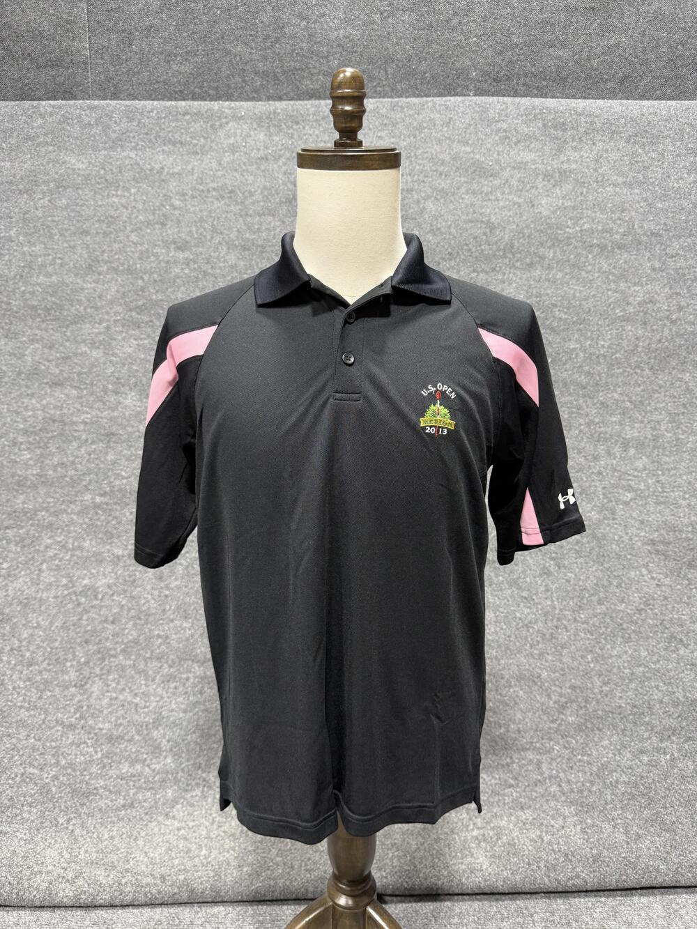 2013 U.S. Open Merion Polo Shirt Mens Small Black Under Armour Golf Top